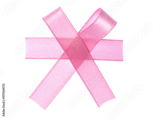 A delicate pink ribbon tied in a bow