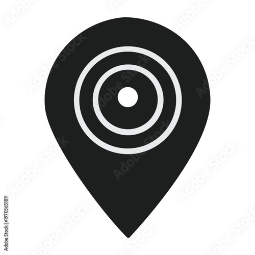 Location pin icon with target bullseye symbol inside