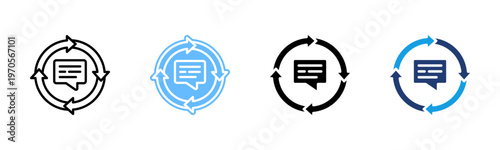 Feedback Loop icon set multiple style collection