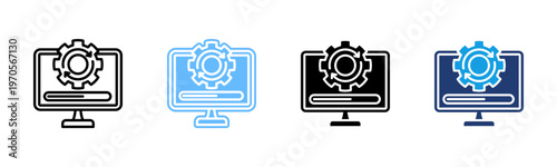 System Upgrade icon set multiple style collection