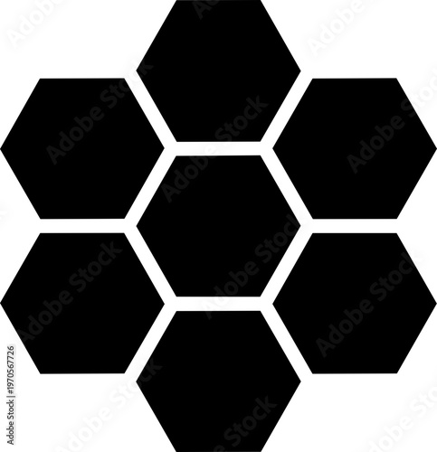 Hexagon honeycomb structure fractal pattern geometric science pictogram