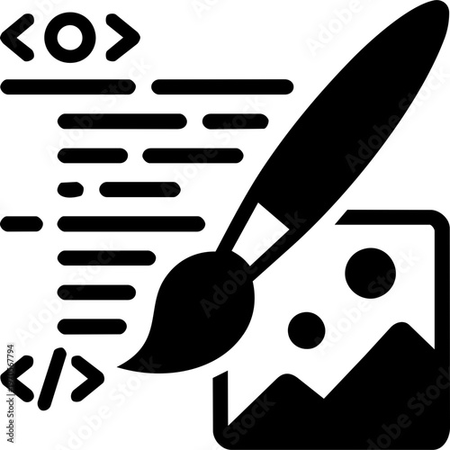 Web design coding development UI brush image pictogram