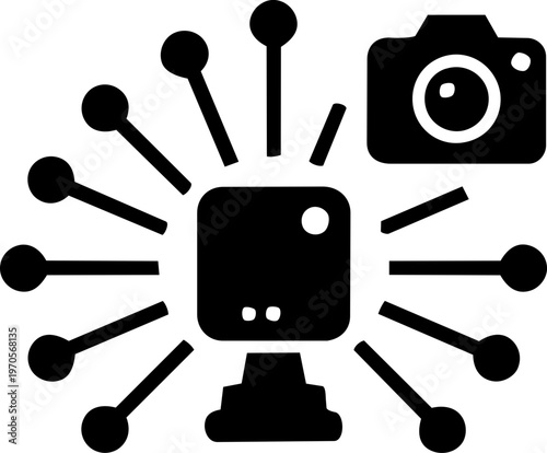 Camera sensor artificial intelligence vision recognition analysis pictogram