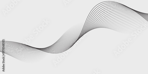 Abstract vector background with black wavy lines