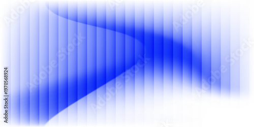 Abstract vertical blue light bar pattern background with glowing cyan center, creating a vibrant digital sound wave or equalizer effect, isolated on