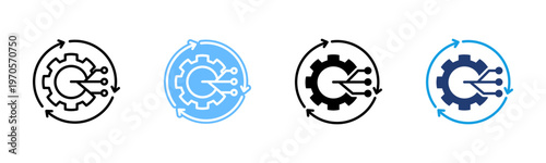 Continuity Strategy icon set multiple style collection