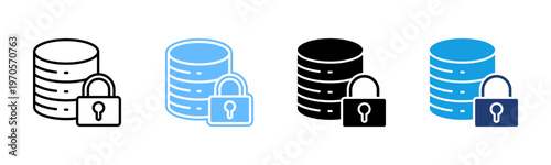 Data Protection icon set multiple style collection