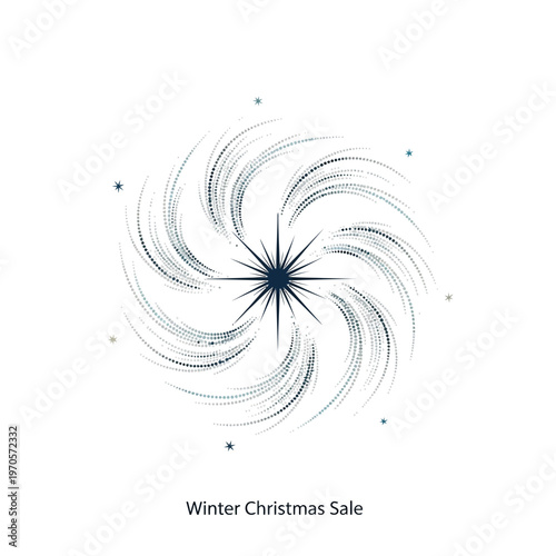 Black Christmas sale swirl graphic symbol.