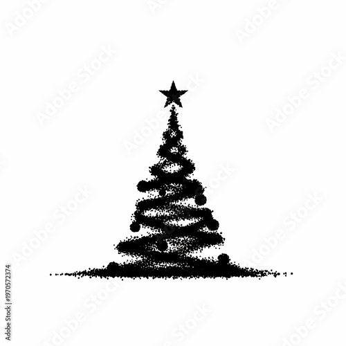 Black Christmas Tree with Star.