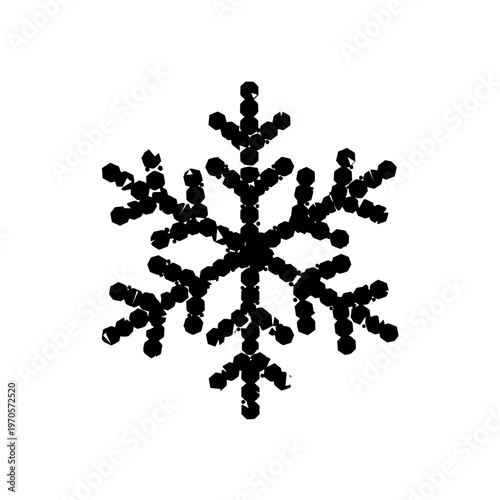 Black Snowflake Ice Crystal Winter.