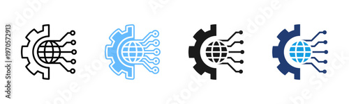 Digital Transformation icon set multiple style collection