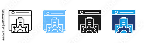 Enterprise Software icon set multiple style collection