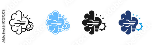 Machine Learning icon set multiple style collection