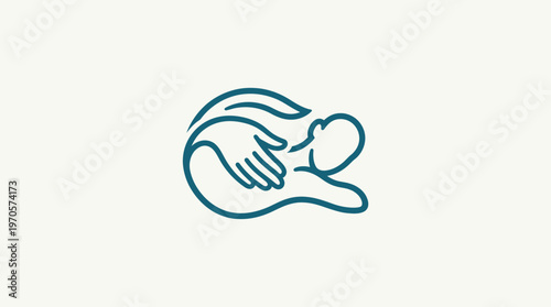 Abstract Logo Representing Infant Care and Support
