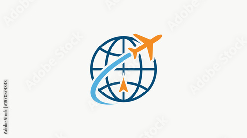 Travel Agency Logo with Globe and Airplane