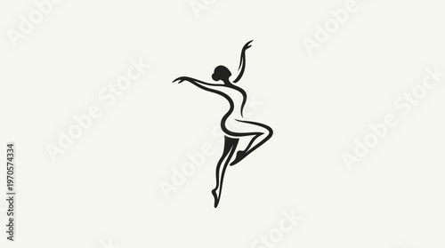 Elegant Dancer Silhouette in a Graceful Pose