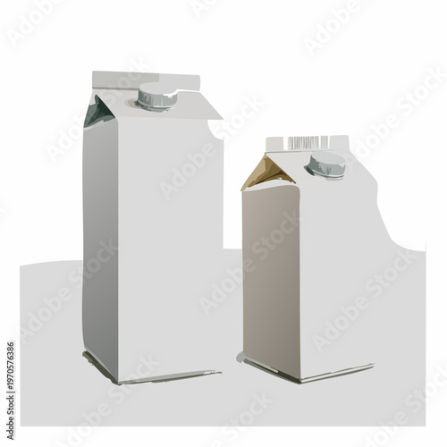 Cartons of milk with spouts.