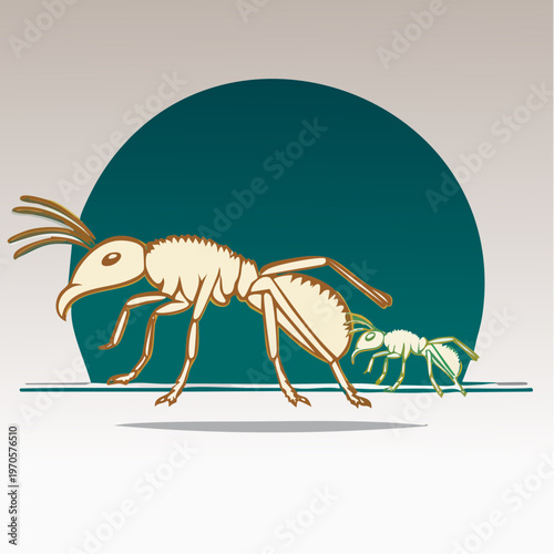 Large Ant Carrying Green Object.