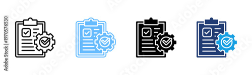 Quality Management icon set multiple style collection