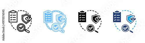 Fotografie Dmaic Process icon set multiple style collection
