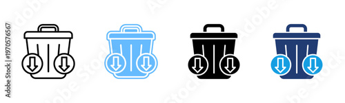 Waste Reduction icon set multiple style collection