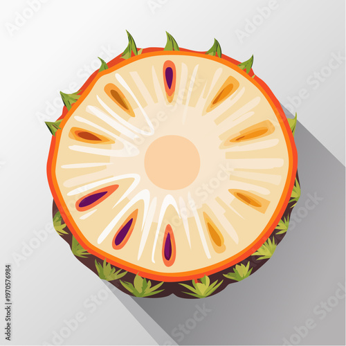 Fresh cut orange fruit slice.