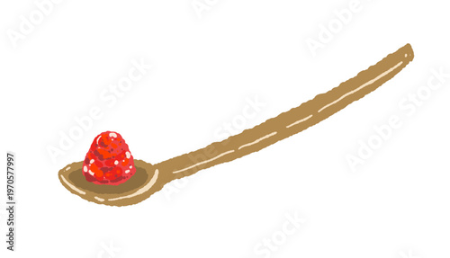 Wooden Spoon with Chili Powder Vector