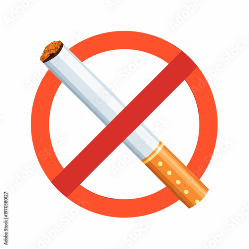 No smoking sign promoting health. Quit tobacco, nicotine addiction for lung health, clean air, public awareness, and wellness