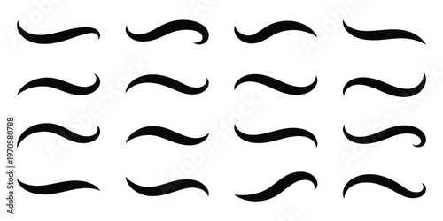 Abstract and retro swash swoosh tails icon set. Retro baseball swoosh tails vector swash for vintage sport font. Detailed calligraphy tail vector illustration perfect for underline text design. Eps10