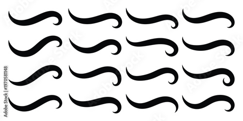 Text tails swoosh baseball sign typography font curve tails. Swoosh and swash typography tail shapes with dynamic retro wave lines. Collection of baseball script swooshes, tails, and underlines. Eps10