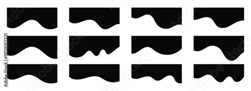 Collection of black border ornaments. Vector divider use for poster, greeting card, brochure, banner, charter. Separators shapes website presentation set. Divider isolated on white background. Eps10