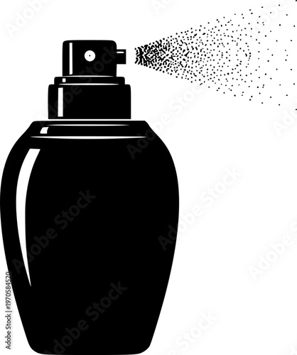 Classic perfume bottle silhouette with spray atomizer

