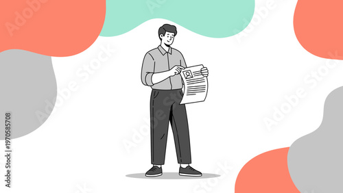 Man Holding Resume, Job Application, Recruitment, Hiring, Interview, Career Development