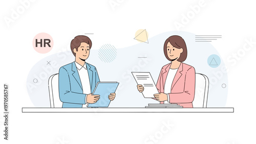 HR Manager Interviewing Candidate with Documents