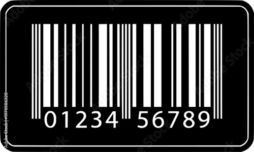 Black barcode tag with numbers on white background for retail and inventory
