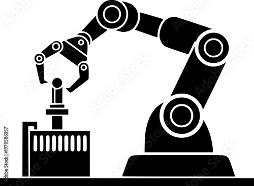 Industrial automation with conveyor belt and robotic arm in manufacturing

