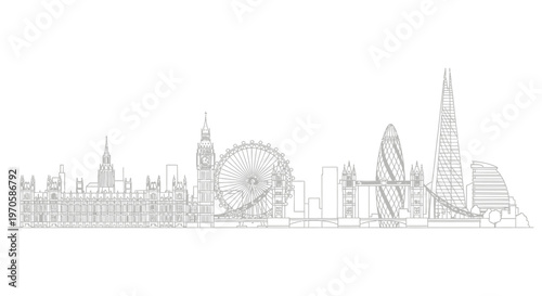 London City Skyline Buildings.