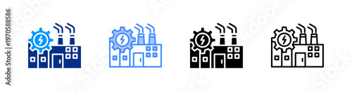 Electrical Industry Multiple Style Icon Set Vector 
