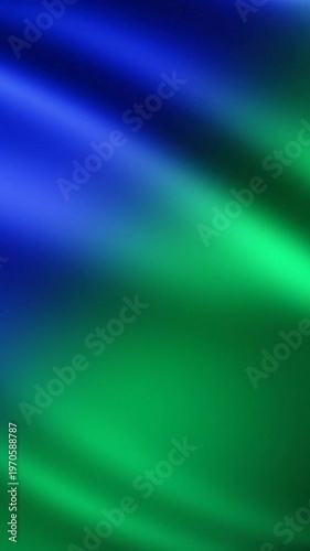 A smooth gradient of deep blue transitioning into vibrant green with subtle light streaks across the surface