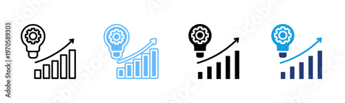 Business Intelligence icon set multiple style collection