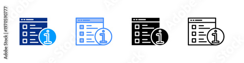 Information Multiple Style Icon Set Vector 