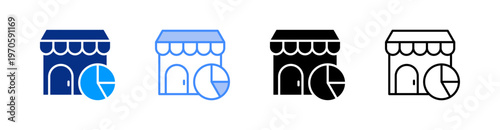 Market Statistics Multiple Style Icon Set Vector 