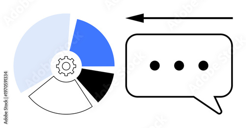 Communication concept. Communication ed by data visualization and message elements promotes efficient information exchange. Communication supports analytics, teamwork, and messaging tools. Useful