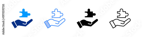 Problem Solving Multiple Style Icon Set Vector 