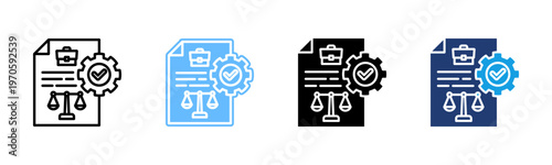 Regulatory Requirement icon set multiple style collection