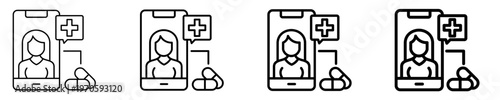 Telemedicine Icon Set Different Style Collection