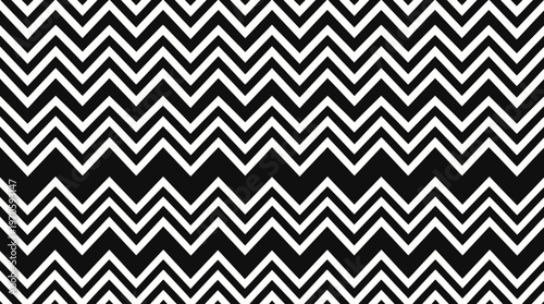 High contrast black and white chevron zigzag geometric pattern for background.