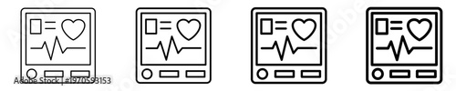 Heart Rate Tracker Icon Set Different Style Collection