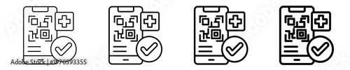 Digital Vaccine Passport Icon Set Different Style Collection