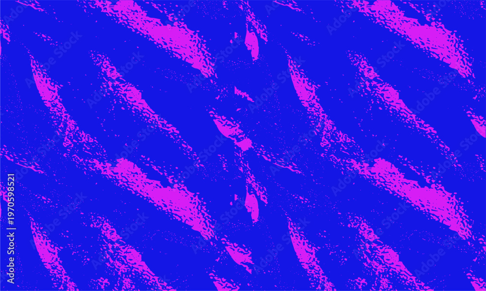 Fototapeta premium High-contrast blue and magenta distressed texture background with grungy brush strokes and paint splatters.